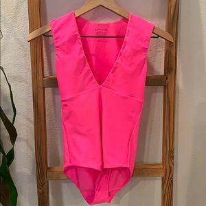 Hot pink one-piece